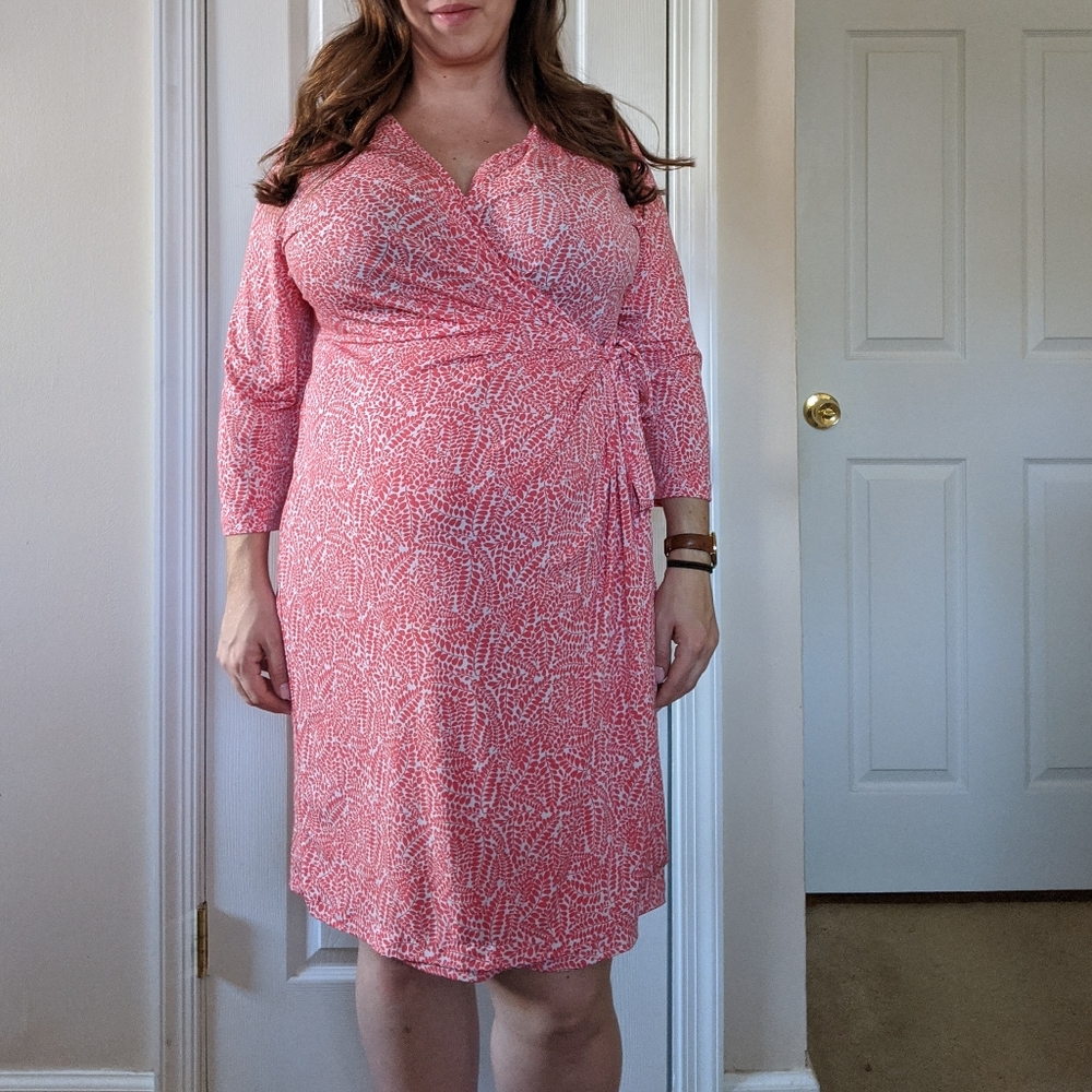 Motherhood Maternity Coral Wrap Dress